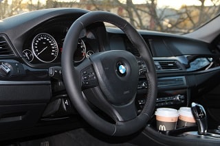 Руль БМВ в натуральной коже наппа шов макраме